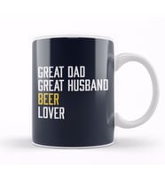 Fathers Day Great Dad Great Husband Beer Lover Kupa Bardak Porselen