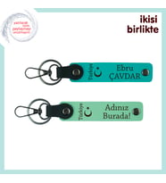 Subaya Kutlama Armağanı – Ayyıldız ve Türkiye Temalı İsimli Anahtarlık 2'li, Koyu Turkuaz-Yeşil