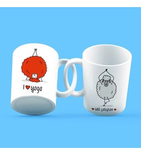 I Love Yoga Kuzu Kişiye Özel Kupa Bardak
