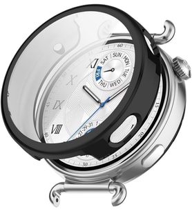 Lexroo Huawei Watch GT 6 41mm Kılıf Ekranı Tam Kaplayan 360 Full Round Soft Silicone Siyah - Siyah]