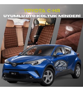 Toyota CH-R Kahverengi Renk Tay Tüyü Cepli & Terletmez Sırtlı Oto Koltuk Minder Seti - Koltuk Koruma Kılıfı (ÖN & ARKA TAM SET)