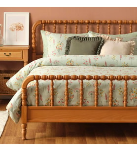 MAISON Flores Çiçek Desenli%100 Pamuk Saten Nevresim Seti, Açık Yeşil, Tek Kişilik (Nevresim: 160x220 cm / 1 Adet Yastık Kılıfı: 50x70 cm)