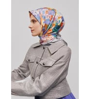 Armine Sura İpek Eşarp 9334 - 32 Gri Karışık Desen
