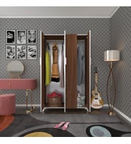 Kenzlife gardırop 4 kapaklı kapılı defne 168*100*42 cvz ayaklı gardolap dolap (Karışık)