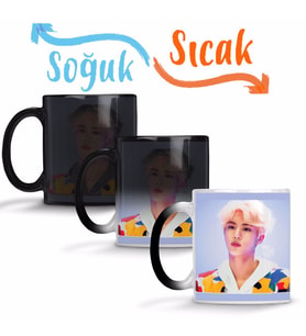 BTS Jin oil paintin Sihirli Kupa Bardak Porselen