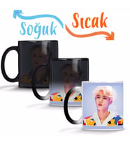 BTS Jin oil paintin Sihirli Kupa Bardak Porselen