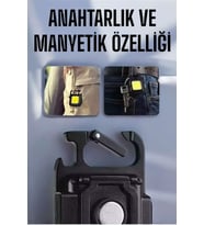 Northcity Çok Amaçlı Mıknatıslı LED Anahtarlık Fener - 800 Lümen, USB Şarjlı, Şişe Açacağı