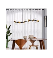 Augusta Sıralı Yemek Masası Avize RA-AVZ- 4895-37-81 (Siyah-Gold)