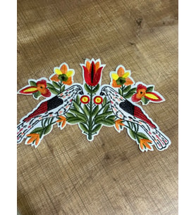 17X28 CM NAKIŞ İŞLEME ÇİÇEKLER ARMA YAMA DİKİŞ APLİKE