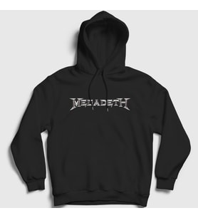 Presmono Unisex Siyah Logo Megadeth Kapüşonlu Sweatshirt 65768tt