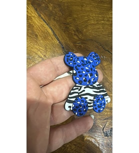 7X5 CM SİLİKON MAVİ AYI ARMA DİKİŞ APLİKE