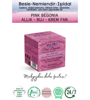 Kuatra Pink Begonia Doğal İçerikli Nemlendirici - Antioksidan Işıltı Veren Balm (Ruj - Allık - Göz Farı) 7ml