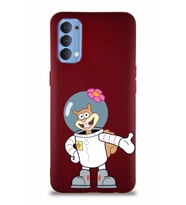Oppo Reno 4 Soft Premier Kapak Sandy Tasarımlı Silikon Kılıf - Mürdüm (Şeffaf)
