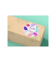 Mor Pembe Teşekkür Ederiz Etiketi Renkli Geometrik Şekiller Yuvarlak Mat Sticker 3 Cm - 200 Adet