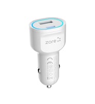 CC-02 Hızlı Şarj Özellikli LED Işıklı QC 3.0 USB-A ve Type-C PD Araç Şarj Başlığı PD 20W (Beyaz)