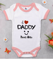 BK Kids Kişiye Özel Pembe Bebek Body Zıbın - Model 24