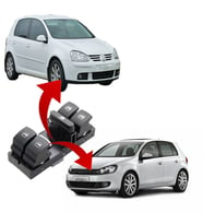 VOLKSWAGEN GOLF 5 - 6 SOL DÖRTLÜ CAM DÜĞMESİ 2006--2013 KROM