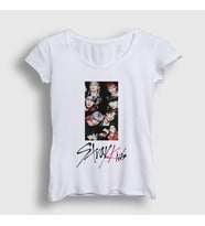 Presmono Kadın Beyaz Members Stray Kids T-Shirt 122941tt (Beyaz)