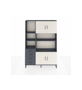 Arges Dolap 8 Raflı 4 Çekmeceli 4 Kapaklı 132x30x195 Antrasit-Aytaşı/Antrasit