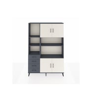 Arges Dolap 8 Raflı 4 Çekmeceli 4 Kapaklı 132x30x195 Antrasit-Aytaşı/Antrasit