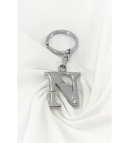 Gümüş Renkli Metal N Harfi Anahtarlık / Harfli Çanta Süsü