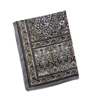 Mısırlı Eşarp Etnik Desenli Pamuklu Şal 75x190 cm (Gri)