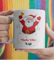 Noel Baba Temalı Yılbaşı Kupa Kişiye Özel