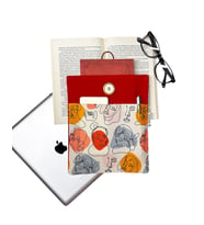 Kitap Kılıfı / Tablet Kılıfı / Ebook Kılıfı / Çok Amaçlı Kılıf  ( Kadın Yüzler Turuncu )