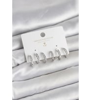 Gümüş Renk Pirinç Zirkon Taşlı Kadın Küpe 5886 - EEEEEE7582-4069