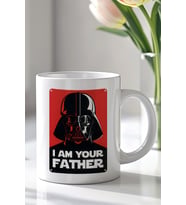 Star Wars Darth Vader Tasarımlı 330ml Baskılı Beyaz Seramik Kupa Bardak
