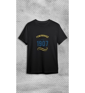 Since 1907 Unisex Bisiklet Baskılı  Siyah T-shirt