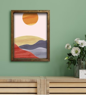 BK Gift Otel Odası Konseptli Doğal Masif Ahşap Çerçeveli Tablo 30x40cm-103