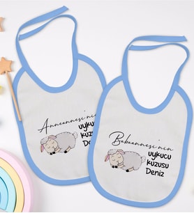 BK Kids Kişiye Özel Anneanne ve Babaanne Tasarımlı 2’li Mavi Mama Önlüğü-2