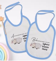 BK Kids Kişiye Özel Anneanne ve Babaanne Tasarımlı 2’li Mavi Mama Önlüğü-2