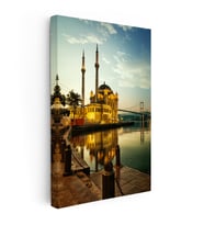 Kanvas Tablo İstanbul Ortaköy Camii ve Köprü Şehir Mimari Tablo Ev Ofis Duvar Dekoru