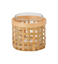 Tealight Mumluk, Bambu, 8 cm
