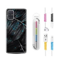 Samsung a71 A72 A73 A7 A9 2018 C7 C9 Kılıf Kablo Koruma Spiral Silikon Foid Green 1643