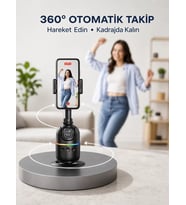 Yapay Zeka Destekli Yüz Takip Özellikli 360 Derece Dönen Masaüstü Telefon Sabitleyici Yeni Nesil