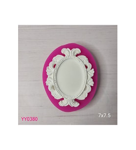 YY0380 Kenarları Desenli Elips Çerçeve Silikon Kalıp