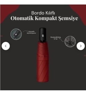 Siyah Kılıflı Otomatik Kompakt Şemsiye
