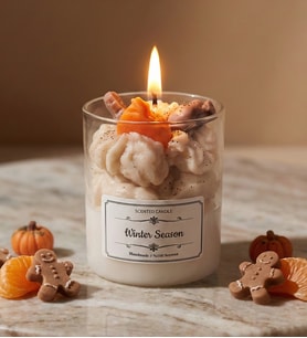 KUTU FESTİVALİ EL YAPIMI KOKULU MUM CHOCOLATE SCENTED WİNTER SEASON CANDLE