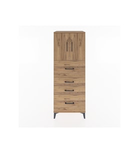 Hyperion Dolap 2 Raflı 4 Çekmeceli 2 Kapaklı 60x44x163 Çam-Çam