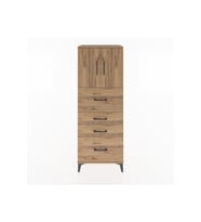 Hyperion Dolap 2 Raflı 4 Çekmeceli 2 Kapaklı 60x44x163 Çam-Çam
