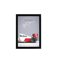 Ayrton Senna Mclaren, Formula 1, F1 Poster Tablo (Siyah)