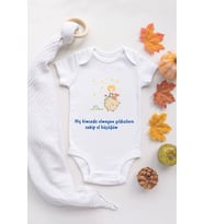 Unisex Bebek Küçük Prens Baskılı Beyaz Çıtçıtlı %100 Pamuklu Zıbın