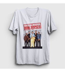 Presmono Unisex Beyaz Cover Film The Usual Suspects T-Shirt 255057tt