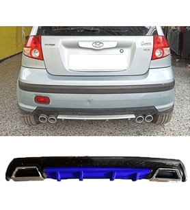 Hyundai Getz Mavi Difüzör Çiftli Kare Egzoz Görünümlü D Tip Difizör