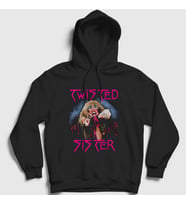 Presmono Unisex Siyah Twisted Sister Kapüşonlu Sweatshirt 180300tt