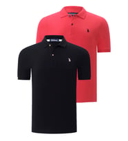 İKİLİ SET T8561 DEWBERRY ERKEK TSHIRT-SİYAH-NAR (Karışık)