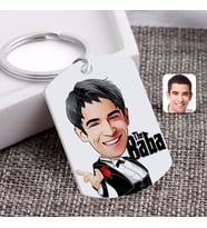 BK Gift Kişiye Özel Godfather Baba Karikatürlü Pleksi Anahtarlık-2 (Beyaz)